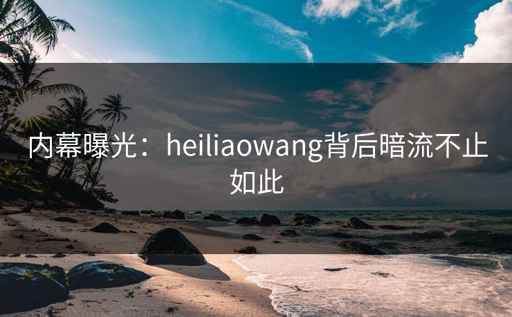 内幕曝光：heiliaowang背后暗流不止如此