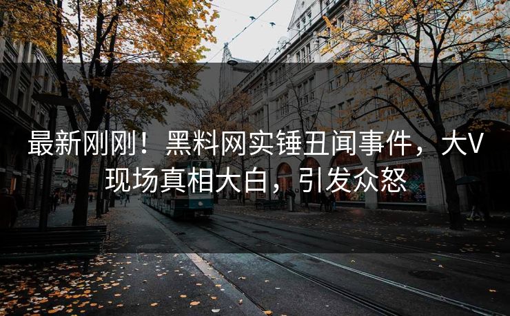 最新刚刚！黑料网实锤丑闻事件，大V现场真相大白，引发众怒