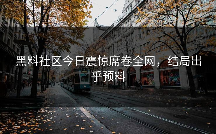 黑料社区今日震惊席卷全网，结局出乎预料