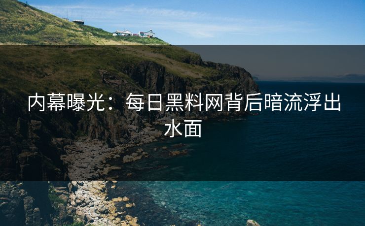 内幕曝光：每日黑料网背后暗流浮出水面