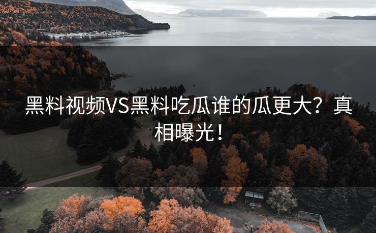 黑料视频VS黑料吃瓜谁的瓜更大？真相曝光！