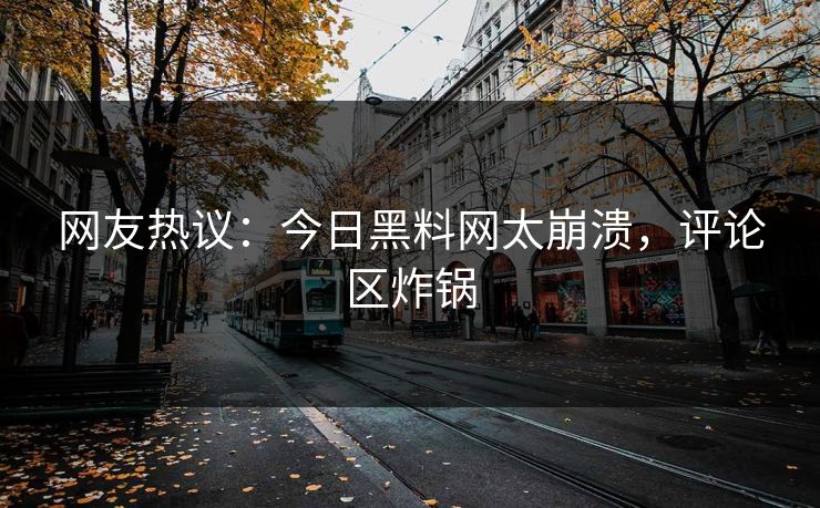 网友热议：今日黑料网太崩溃，评论区炸锅
