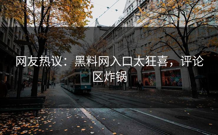 网友热议：黑料网入口太狂喜，评论区炸锅