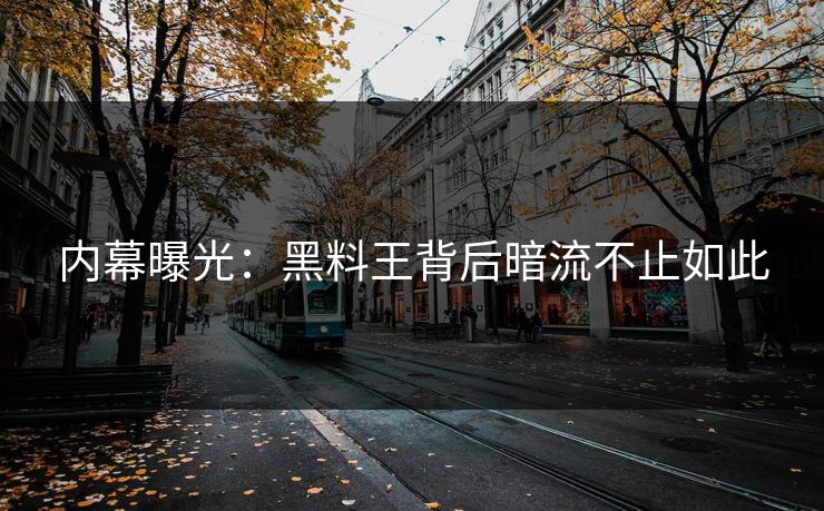 内幕曝光：黑料王背后暗流不止如此