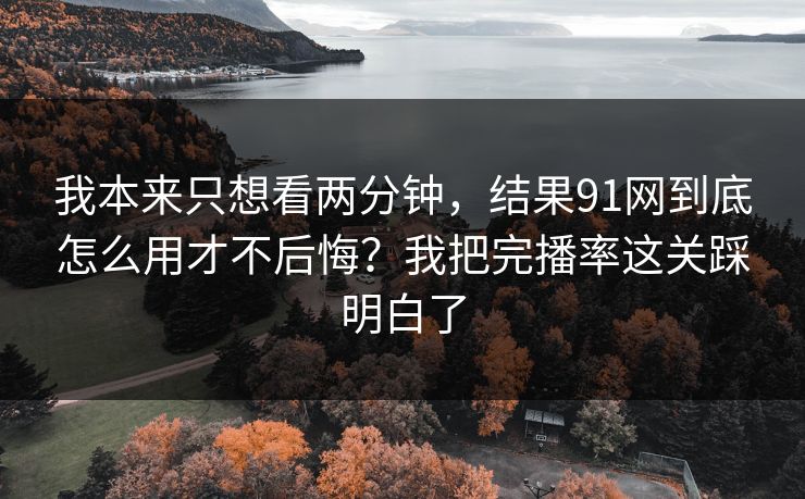 我本来只想看两分钟，结果91网到底怎么用才不后悔？我把完播率这关踩明白了